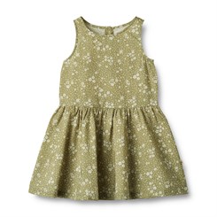 Wheat dress Nilla - Green flowers